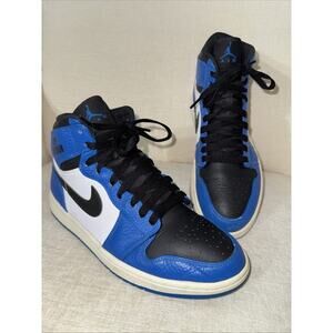 Nike Air Jordan 1 Mid Men Sz 9 332550-400 Soar Blue Black White Shoes No Soles